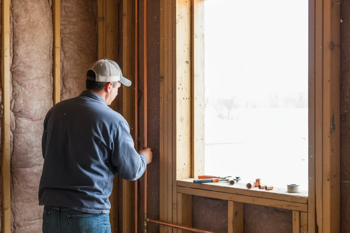 Licensed plumber running new copper supply lines in a Helena home
