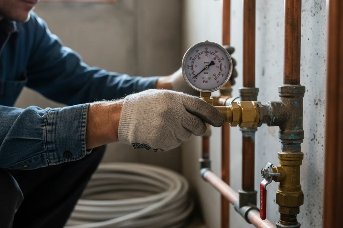 Pressure testing a repaired line during Water Line Repair in Helena